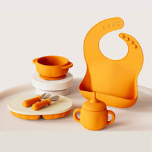 Load image into Gallery viewer, INOBY Silicone Weaning Set Pumpkin Design
