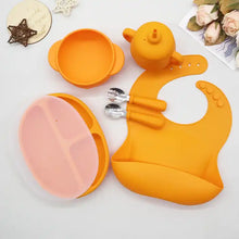 Load image into Gallery viewer, INOBY Silicone Weaning Set Pumpkin Design