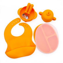 Load image into Gallery viewer, INOBY Silicone Weaning Set Pumpkin Design
